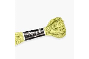 Luca-S Fil de coton toronné pour broderie à la main, écheveaux de 8 mètres, couleur 259/DMC 3348/ancre 264, fil à broder, fil de point de croix