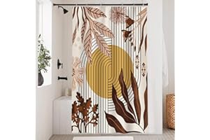 Uiiooazy Tenda Doccia Astratta, Tenda da Doccia Boho Fiori Rosa Minimalista Moderna Tenda per Doccia Antimuffa Impermeabile Tessuto Poliestere Lavable Tenda per Vasca da Bagno con 8 Ganci 120Lx200Acm