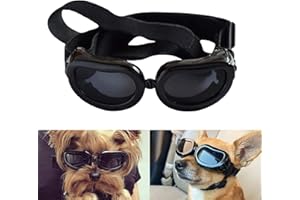 PETLESO Dog Sunglasses Eye Protection Windproof Anti-UV Waterproof Sunglasses for Dog/Cat (Black)