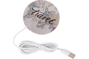 I-TOTAL® - Scalda Tazze USB/Attacco USB per Computer o Caricatore. Scalda Bevande/Scalda Tazza (Old Map)