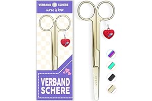 Nurse is Love Mayo Schere, Verbandsschere Pflege, Verbandschere Krankenschwester Schere aus Edelstahl scharf, abgerundete Spitze | für rettungsschere | Trauma schere mit bunt Designs |