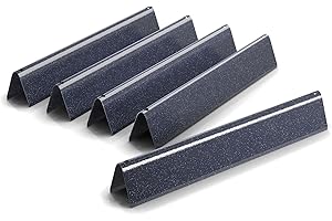 Denmay 7636 38.9cm Flavorizer Bars for Weber Spirit II/LX 300 Series E/S-310, Spirit E310 E320 E330 S310 S320 S330 Gas Grills (with Front Burner Knobs), Porcelain Steel Heat Shield 5 Pack