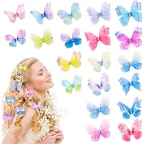 10er Set Doppelschicht Schmetterling Haarspangen – Glitzernde Snap-Clips Für Frauen & Teenager