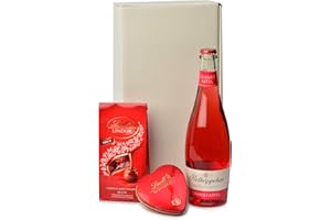 WEINKARTON24 "Secco und Schokolade" - Fruchtsecco Granatapfel von Rotkäppchen, Lindorkugeln Milch und Pralinenherz von Lindt