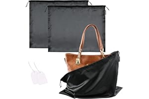 GONGKANGYUAN 2 Stück Schuhtasche Kordelzugbeutel Aufbewahrungsbeutel Aufbewahrungstasche aus Seide für Handtaschen-Organizer Geldbörse Taschenbücher Schuhe Stiefel (Schwarz, 40×50 cm)