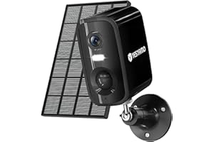 YESYAMO 2K Telecamera Esterno Senza Fili Telecamera Pannello Solare con Pannello Solare Visione Notturna a Colori, Rilevazione di Movimento PIR, IP66, Audio a 2 Vie,SD/Cloud
