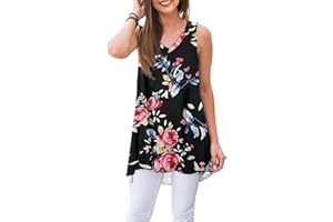 AUSELILY Ropa de Mujer Verano Casual Mleeveless V-Camiseta Túnica de Blusa