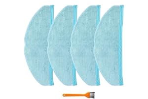 Oniissy Mopa de repuesto lavable para robot de barrido inteligente Conga 8090 Ultra / 9090 AI (4/10 paños de microfibra + 1 cepillo de limpieza)