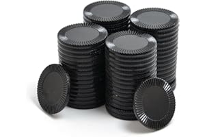 Smartdealspro 32mm Opaque Plastic Learning Counters Mini Poker Chips Games Tokens with Storage Box (Sunflower, 64pcs, Black)