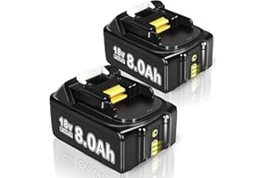 KOCTOTO Ersatzakku für Makita Akku 18V 8.0Ah Li-Ion Ersatzakku für Makita Akku BL1860B 18V Akku, Kompatibel mit Allen Makita 18V Akku Werkzeugen für BL1860 BL1850B BL1840B BL1830 (8.0-2 Stück)