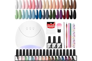 VANREESA Kit Vernis Semi Permanent Complet, Set de Vernis à Ongles 18 Couleurs avec Lampe à Ongles 36W U V LED Outils de Base pour La Manucure Kit de Démarrage Cadeau pour Les Femmes