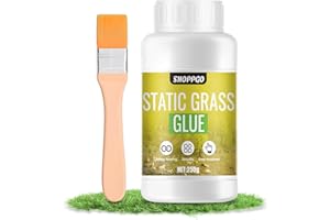 SHOPPGO Colle Maquette Plastique, Colle Plastique, Maquettes et Modélisme, Modélisme Ferroviaire, Colle D'herbes pour l'herbe Statique en Vrac/ Pelouse/ Forêt/Bois/Scènes de Neige, 250g