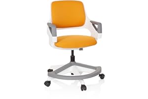 ‎HJH OFFICE hjh OFFICE Kinder- und Jugendstuhl Kid Flex Mitwachsender Drehstuhl, Verstellbare Rückenlehne & Fußablage, Orange
