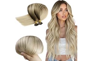 ‎RUNATURE RUNATURE Echthaar Bonding Extensions Balayage Blond 50cm Lang Extensions 1g 50 Strähne Haarverlängerung Echthaar Bondings Ombre #BA8/60