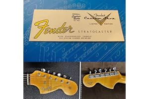 CJGHJNFF 2PCS Suitable For Fender Custom Shop Electric Guitar Head Logo Water Transfer Printing Trademark Sticker, RemovableFilm (ST66-ST67)