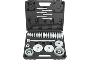 TECPO Radlager-Werkzeug Satz 34-tlg Radlager Abzieher, passend für VW T5 AUDI BMW FORD, Druckplatten Ø 55–101 mm, Adapter Trittplatten, Spindel SW 38, Radnaben Lager Abzieher, universell einsetzbar