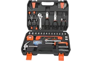 ValueMax Walizka narzędziowa wypełniona, 150 elementów, zestaw narzędzi z walizką na narzędzia do naprawy domu, zestaw narzędzi dla majsterkowiczów