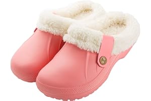 CELANDA Sabots Mixte Adulte Fourrées Hiver Sabots de Jardinage Homme Femmes Pantoufles Chaud Imperméables Chaussons Maison,35-46 EU