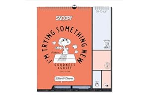 Grupo Erik Snoopy Wall Planner 2025 | Monthly Planner 16 Months Sep 2024 - Dec 2025 | 11.8 x 13.4 inches - 30 x 34 cm | With Stickers/Pen/Shopping List | Snoopy Gifts | Snoopy Merchandise