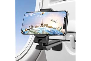 Geyo Support de Téléphone pour Avion, Universel Portable Pliable, Rotatif à 360°, Accessoire de Voyage, Essentiels de pour vol, Cuisine, Bureau, Compatible avec iPhone＆ Autres Smartphones