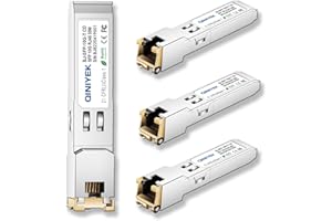 QINIYEK [Paquete de 4] Transceptor SFP+ a RJ45, módulo SFP+ de Cobre, Cat.6a/7, hasta 30 m, para Cisco SFP-10G-T-S, MikroTik S+RJ10, Ubiquiti UF-RJ45-10G, Netgear AXM765, TP-Link, Fortinet