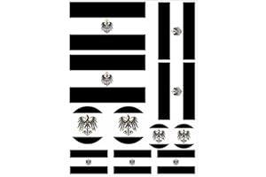 Daged Lot de 11 autocollants autocollants autocollants pour drapeau de la Prusse - Pour voiture, moto, motard, bureau - FS