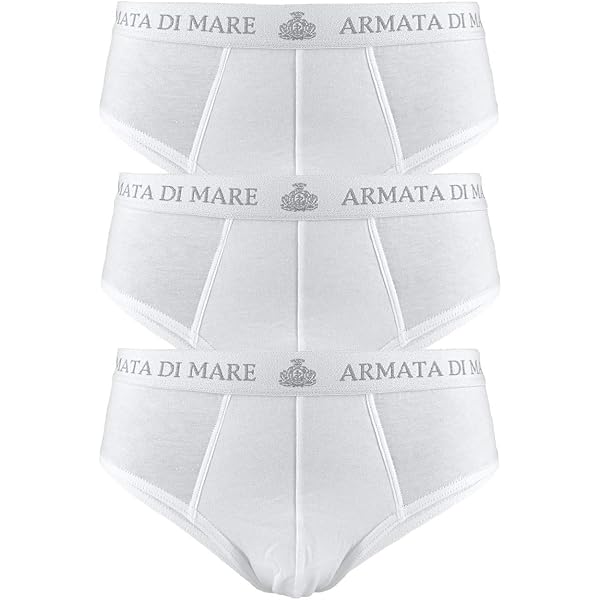 6 Slip Uomo Armata Di Mare In Cotone Elasticizzato Con Elastico Interno Con Logo