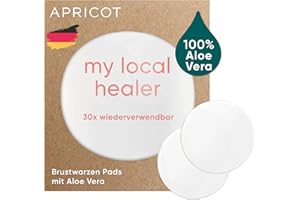 ‎APRICOT BEAUTY & HEALTHCARE APRICOT Silikon Pads für wunde Brustwarzen in der Stillzeit oder nach Operation I 30x wiederverwendbare Brustwarzen Pads mit Aloe Vera I Wochenbett Zubehör I Made in Germany