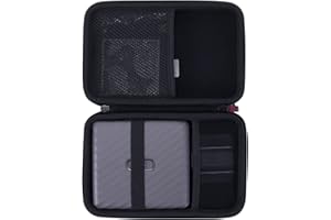 Khanka Hard Case with Photo Album for Fujifilm Instax Link Wide Photo Printer 16719586 and Accessories (Case + Photo Album, Black)