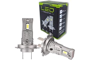 Astur Group Bombilla H7 LED Coche Canbus, 16000LM 80W 12V Luz Blanca 6500 K Lámpara IP68 Impermeable Faros Delanteros 2 Piezas SIN CABLE