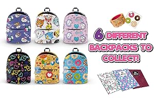 Joy Toy 37962 Bagz4Fashion Mini Backpack 9 x 5 cm with 5 Different Stationery Items Inside the Backpack 7 x 5 x 10 cm Multi-Coloured