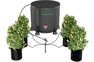 MARS HYDRO Automatische Bewässerung Bewässerungssystem indoor mit Faltbarem 50L-Eimer, Verbesserter 24W-Wasserpumpe, 8 Tropfdüsen, Gartenbewässerungssystem für Innenräume, Rasen, Gewächshaus, Hof