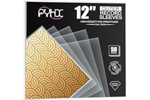 RYHX 50 Fundas Protectoras Externas para LP 12" - Polipropileno de Alta Densidad 75 Micrones (3 Mil) - Protección Óptima para Discos de Vinilo - Paquete de 50