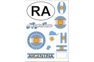 aprom Argentinien Aufkleber Karte Stickerbogen - PKW Auto Motorrad - Biker Fahne Flagge -Tuning - Auslandskennzeichen - Urlaub - Banner 17 x 24 cm