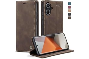 KZB Handyhülle für Xiaomi Redmi Note 13 Pro Plus 5G/ Redmi Note 13 Pro+ 5G Hülle Premium Lederhülle Klappbar Flip Case Tasche Magnet Kartenfach Standfunktion Klapphülle Schutzhülle - Kaffee