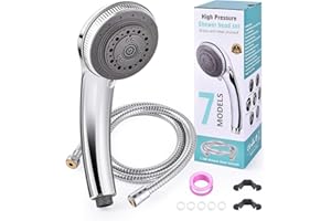 EOCUSUN Shower Head with Hose - 7 Mode Settings Luxury Spa Adjustable Shower Heads with Handheld Spray - High Pressure Showerheads and Hose Set for Bathroom