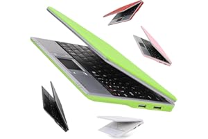 Bigmachine 7 Inch Portable Mini Computer Laptop PC Netbook for kids Android 12 Quad Core 32GB WIFI Built In Camera Netflix YouTube Flash Player (Green)