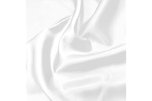 UK FABRICS ONLINE White Silky Satin Fabric by The Metre Material for Sewing Dressmaking Upholstery Curtains Cushions Embroidery Quilting W150CM - 3 Metres