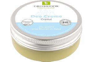 ‎GREENDOOR GREENDOOR Deo Creme crystal vegan, null Schweißgeruch – ohne Weißeln, ohne Zink ohne Aluminium ohne Alkohol natürlich ohne Tierversuche, dermatologisch bewährt, Naturkosmetik, sanft, 50 ml