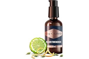 King C. Gillette Men's Beard Thickener, Fuller & Thicker Beard In 14 Days, Infused With King C. Signature Scent, With Notes Of Sandalwood, Cedar, Bergamot, Cardamon Seeds And Mandarin 50ml