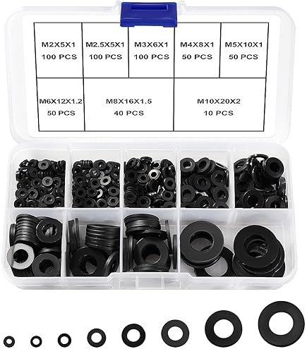 100 Rondelles Plates Nylon M8 X 16mm – Isolation étanchéité, Blanc/gris (Uxcell)