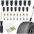 Adiwo 30pcs Tire Repair Rubber Nails, Tyre Repair Kit Car, Car Tyre Puncture Repair Kit, Tyre Repair Kit Rubber Nails with Screwdriver, Self-Service Motorcycle General Tire Repair Quick Repair Tool