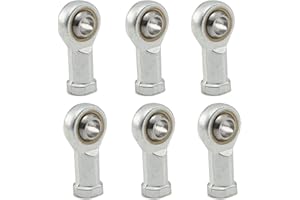 MONSULLY 6 Pcs Rod End Bearing,Rose Joint M8,Articulated Bearing End,Female Performance Rod Bearing,Rose Joint End Right Hand Thread,Steering Head Bearing Tool,Female Thread Connector Joint Rod End Bearing