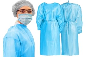 ‎TIGA-MED TIGA-MED Vlieskittel | 10 Stück | extra groß | ca. 120 x 155cm | blau | MRSA Schutzkittel Einwegkittel Besucherkittel