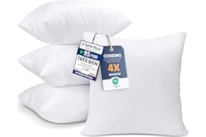 Utopia Bedding Lot de 4 Coussins de Rembourrage de 40 x 40 cm - Coussin intérieur - Coussin de canapé - Blanc