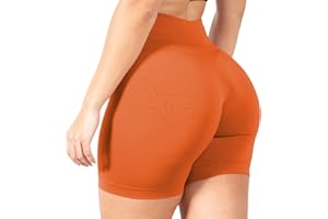 SMILODOX Sport Shorts Damen Amaze Pro, Seamless Blickdichte Radlerhose, Unsichtbarer Scrunch-Effekt, V-Shape High Waist Kurze Sporthose Biker Shorts Yoga Fitness Gym