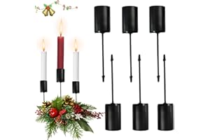 YHJXLY Wieniec adwentowy, świecznik w stylu retro, do świec prętowych, jako dekoracja na Boże Narodzenie i do mieszkania, dekoracja sezonowa i nordycka do majsterkowania, dekoracja nastrojowa