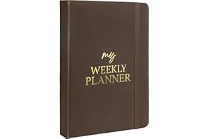 MGGAO Undated Weekly and Monthly Planner, Exquisite Daily Organizer Notebook with Inner Pocket, to Hit Your Goals, Lasts 1 Year, A5 Size