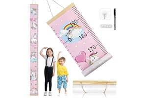 Mulaibdin Metro Bambini Parete da Appendere, 200cm Righello di Altezza per Bambini, Unicorno Altimetro da Parete, Grafico di Crescita, Decorazioni Cameretta Bambino, Regalo per Il Battesimo