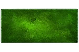 Silent Monsters Tappetino Mouse XXL (900 x 400 mm), Grande, Disegno verde con Bordo Cucito, per Ufficio Mouse e Gaming Mouse